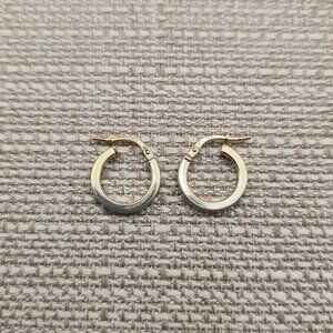 Worn Gold Plated Over Sterling Silver Small Hoop Earrings A4482